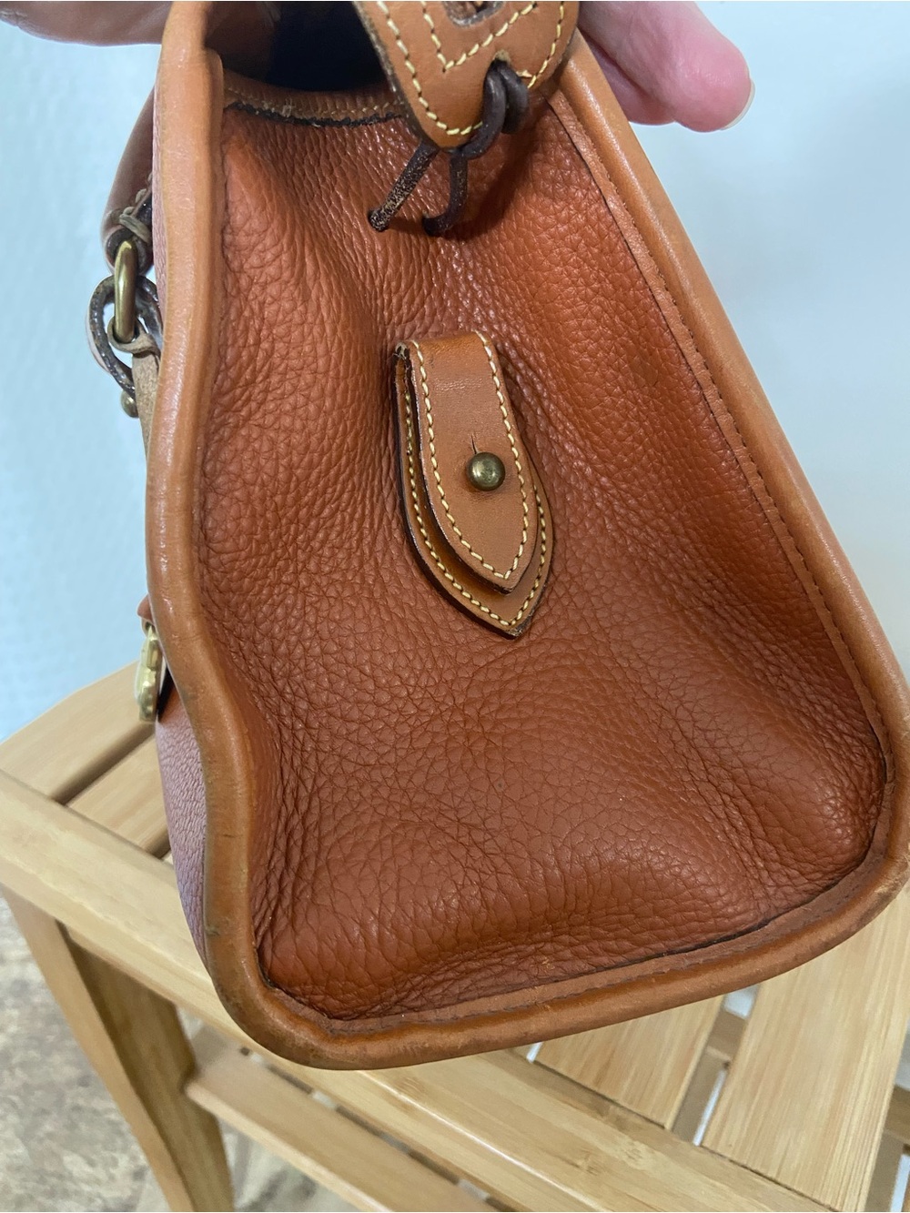 Dooney & Bourke Chestnut Brown Pebbled Leather Satchel - Picture 5 of 15